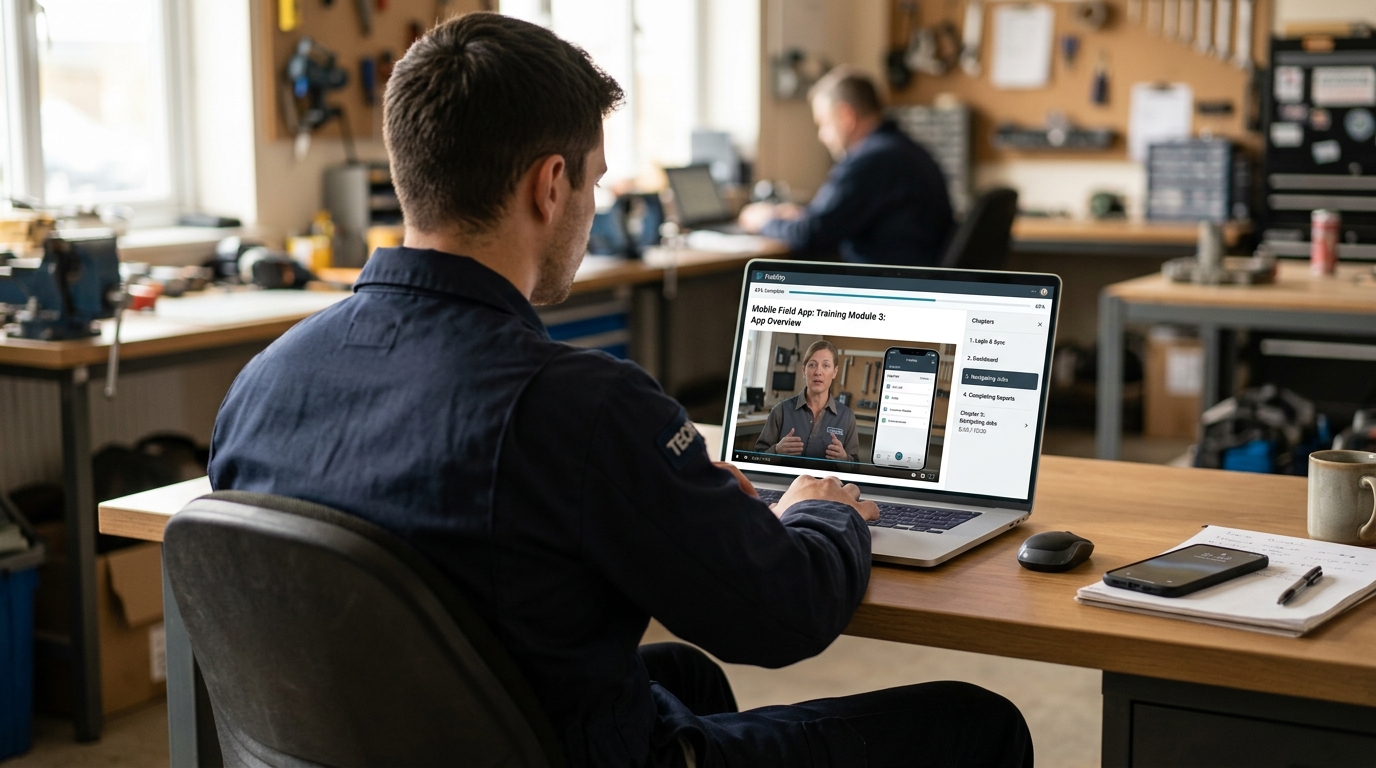 Technician training on the MAINTEX mobile field app